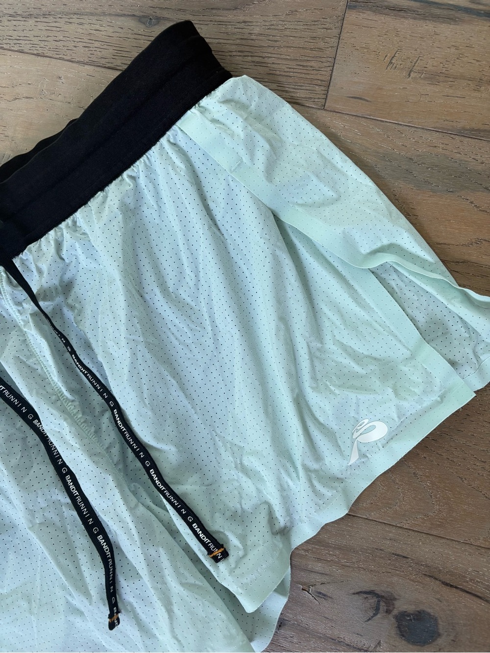 Women's Athletic Shorts with Black Waistband - Mint